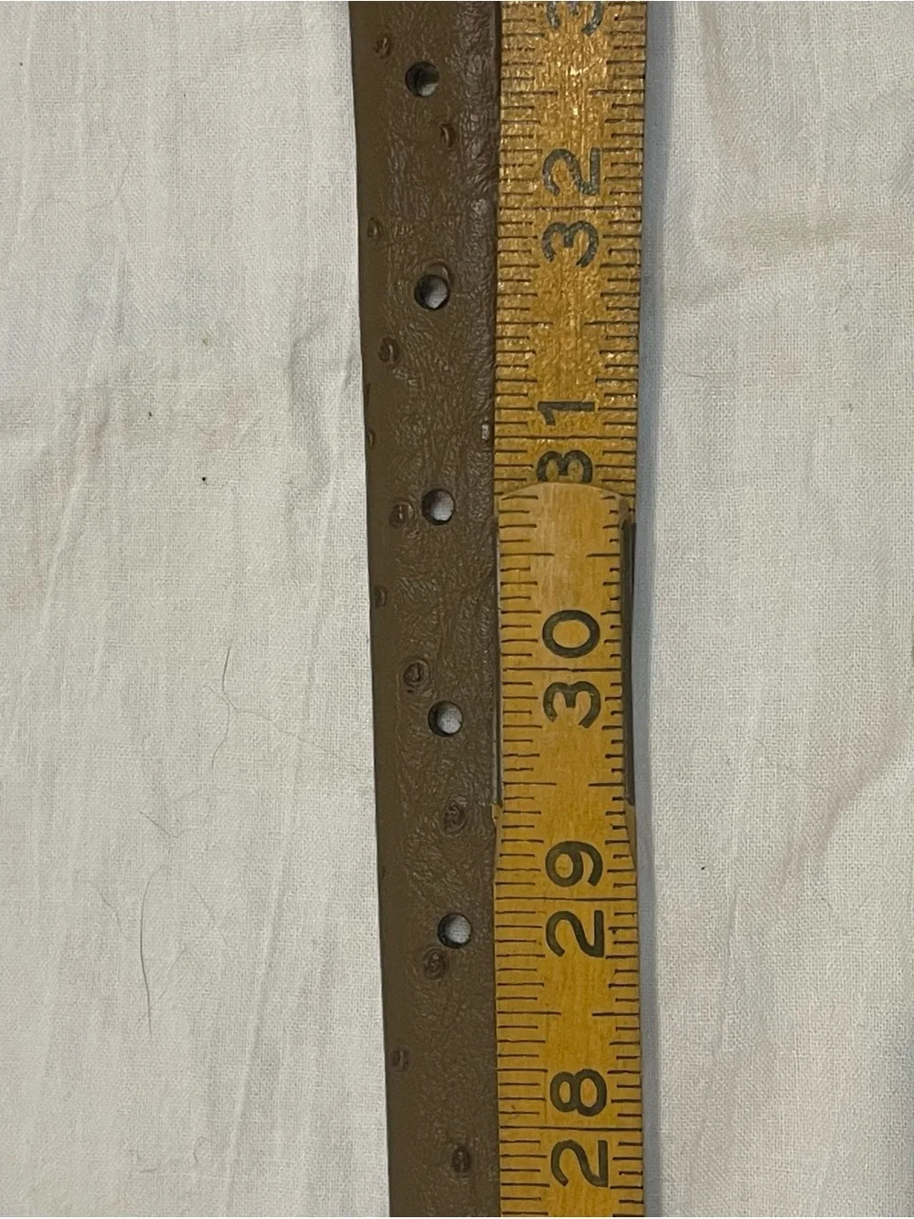Brown Genuine Leather Ostrich Embossed Gold Buckle Belt Western Y2K